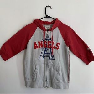 G for Her Alyssa Milano Angels Baseball MLB Women’s Zip Up Sweatshirt Medium